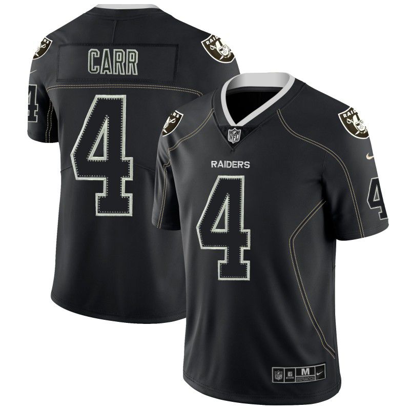 Men Oakland Raiders #4 Carr Nike Lights Out Black Color Rush Limited NFL Jerseys